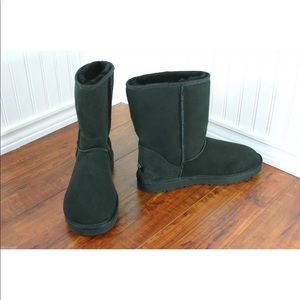 New Womens UGG Classic Short Black Suede Boots